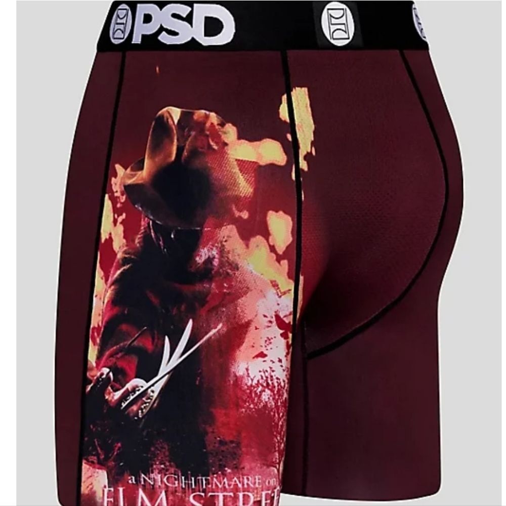 PSD Nightmare On Elm Street Freddy Boxer Briefs- Dark Red